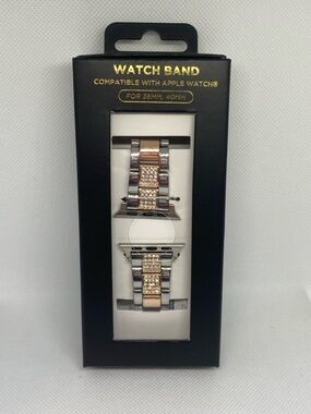 Watch Band~Rhinestone Two-Tone Metal (NWT!)
